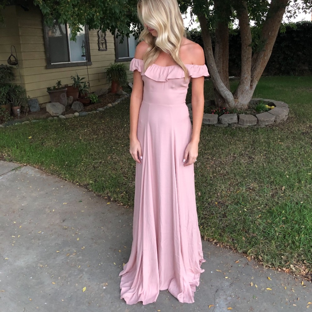 Reformation Verbena Blush Off-Shoulder Maxi Dress - Picture 4 of 5